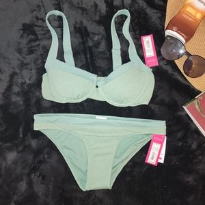 Green cheeky bathing suit size S (0-2)